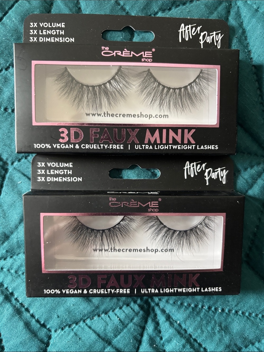 The Crème Shop 3D Faux Mink Lashes - Black 2 Boxes